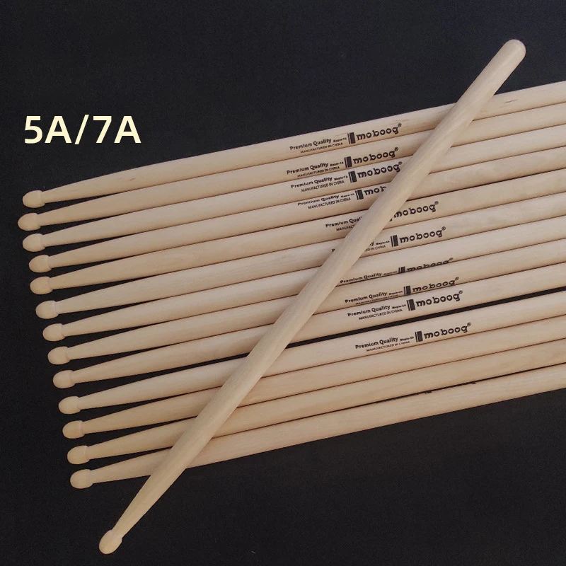 Baquetas de madera profesionales para tambor, instrumento Musical de alta calidad, 5A/7A, 1 par