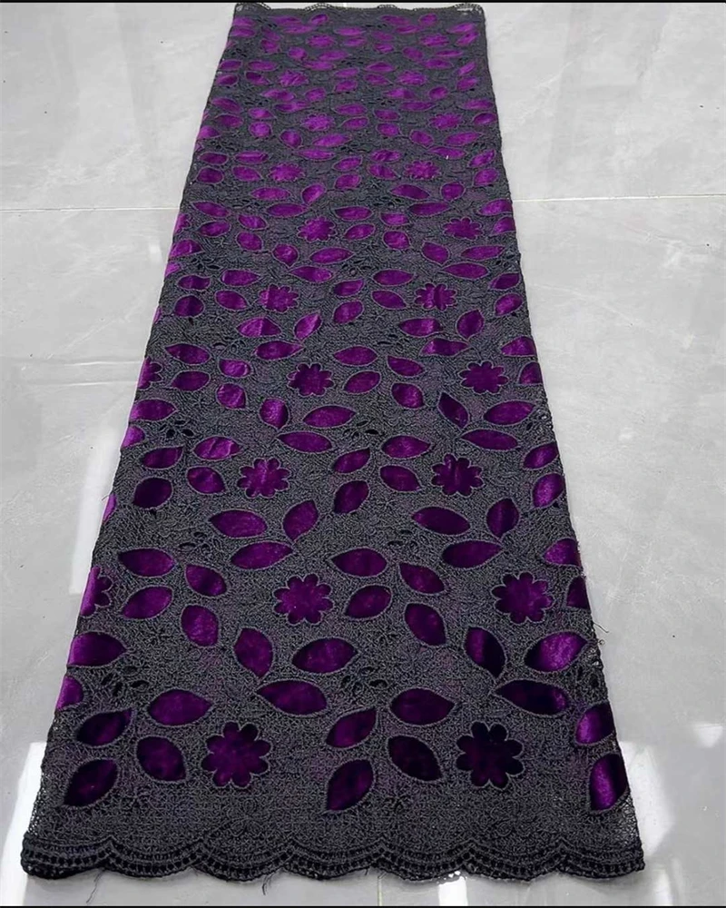 Tela de encaje guipur de terciopelo de primera calidad, bordado calado de alta calidad, tela preciosa exclusiva súper exuberante para proyectos de moda