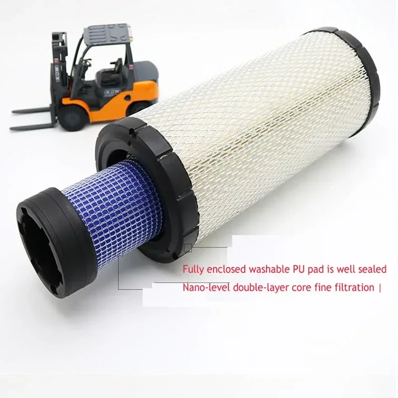 1PC Forklift Air Filter PU1330 Double Core Is Suitable For Hangcha Helilong Workbench Lifu Forklift Air Filter