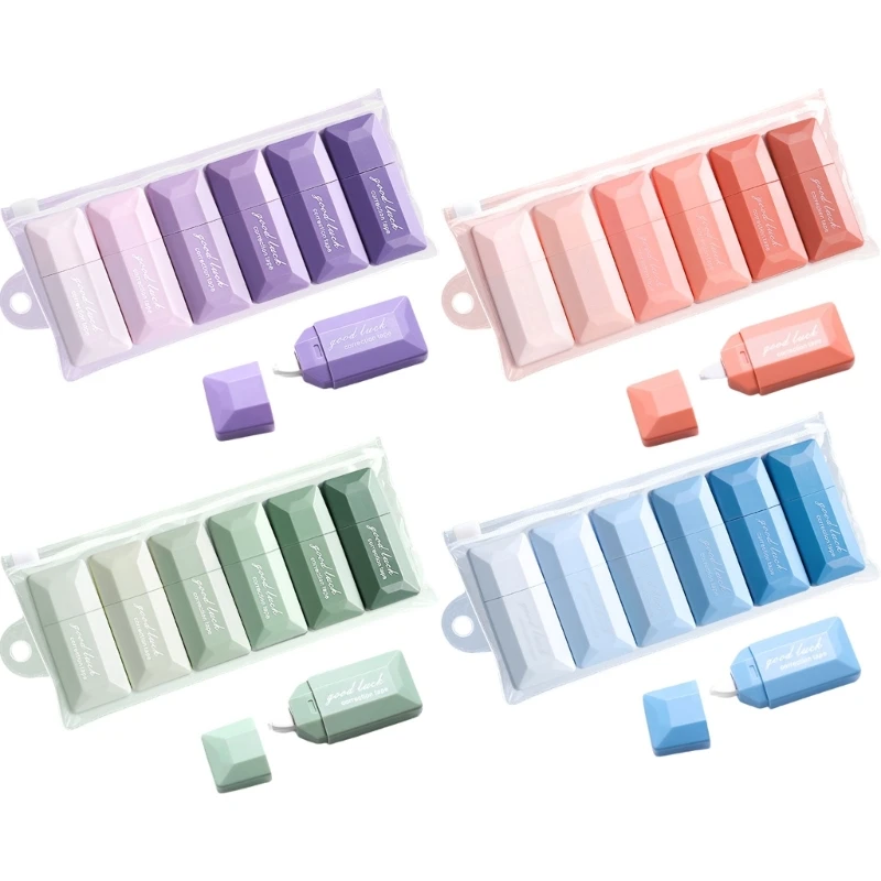 6 unids/set cinta correctora blanca cinta correctora gradiente para oficina escolar