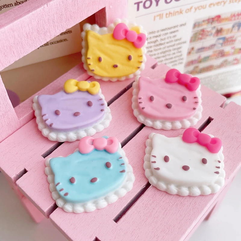 5 Pcs New Mini Kawaii Cartoon Animal Kitten Cake Resin Scrapbook Diy Jewelry Children Gift Hairpin Accessories A19