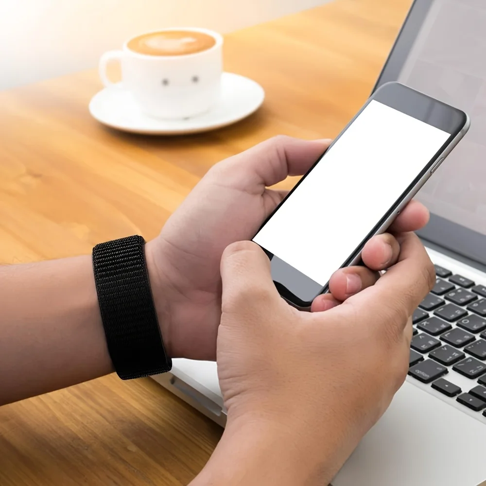 ملحقات حزام بديلة لساعة Fitbit Versa 2/Lite/SE من النايلون المضفر القابل للتمدد للساعة الذكية