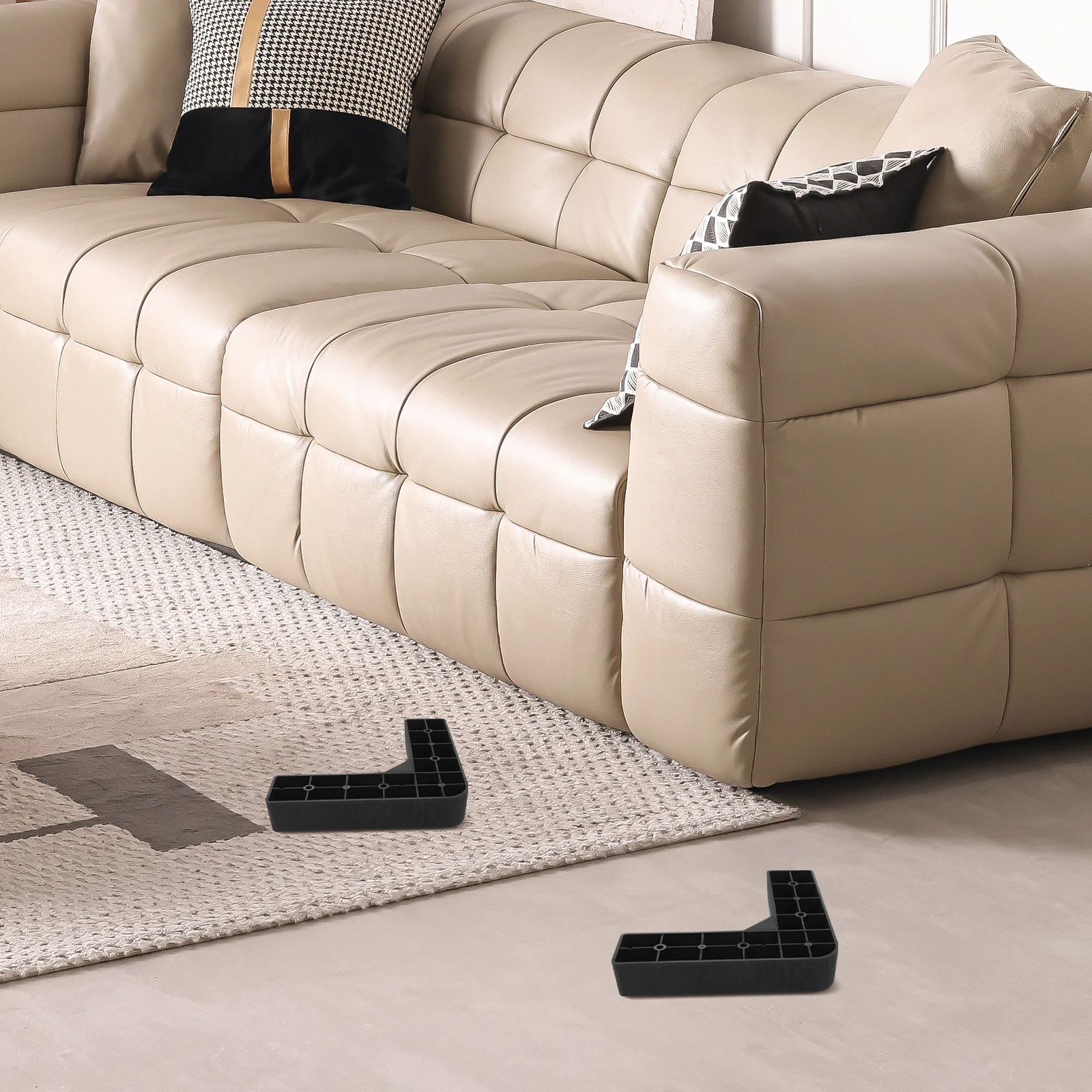 

4 шт. пластиковые опорные ножки 7,5 см, черный диван-кровать, сменные ножки для мебели, прочная защита от влаги, домашнее использование