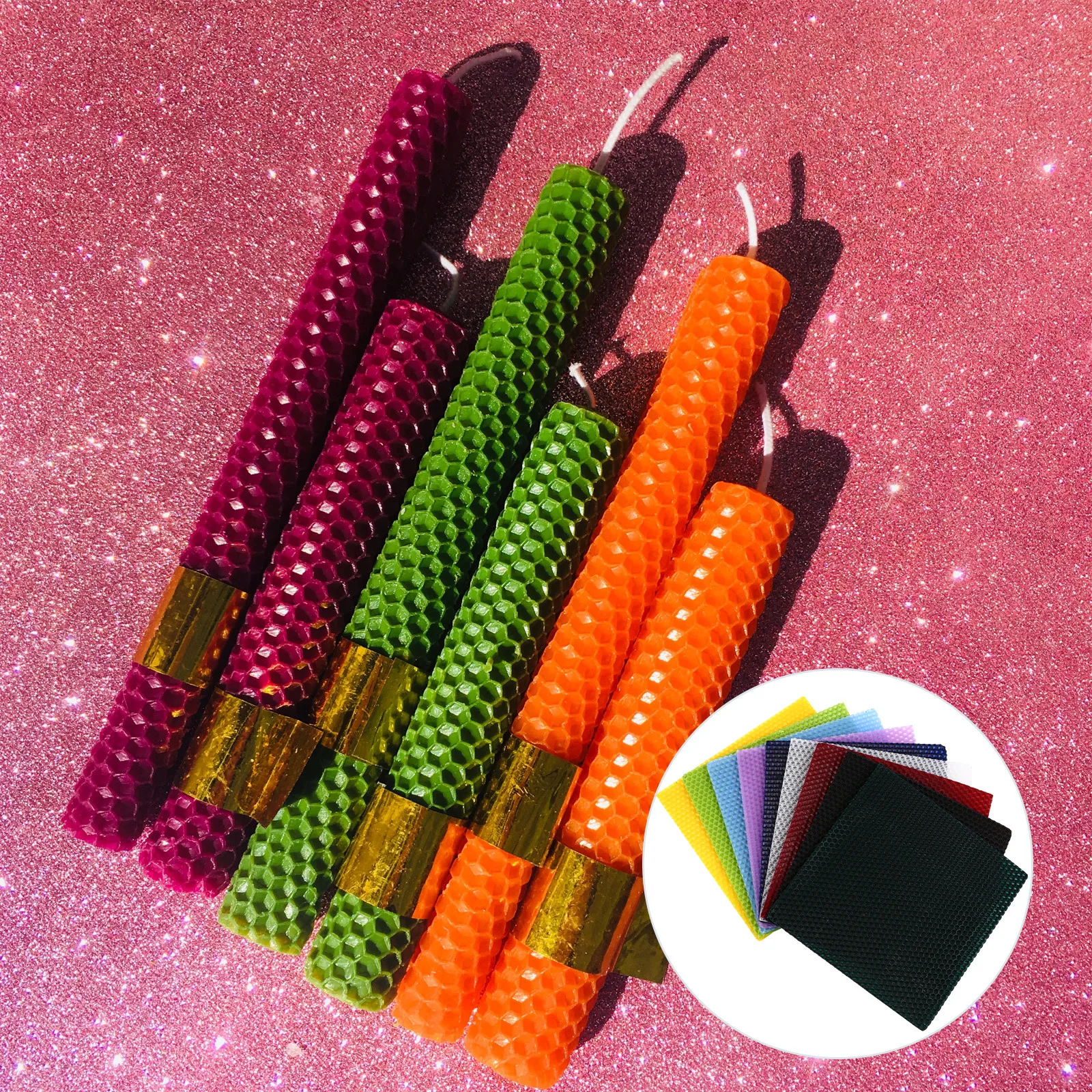 

9Pcs Beeswax Sheets DIY Making Tool Safe Honeycomb Shape Durable Core Easy Roll Creative Supplies Family Fun