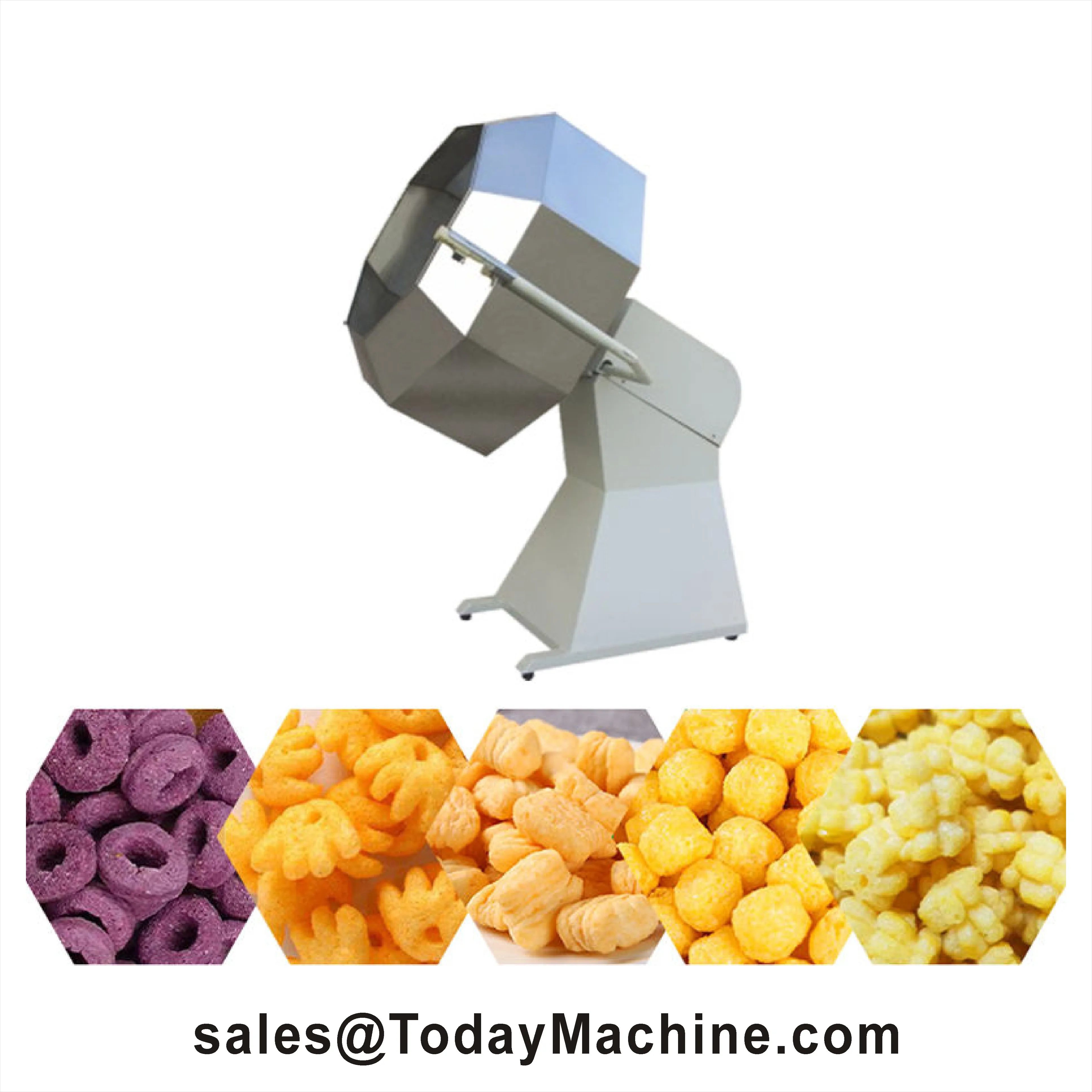 

Pet Feed Seasoning Machine/Flavour Mixer Octagonal Drum Mixer/Automatic Food Snack Chips Popcorn Flavoring Machine