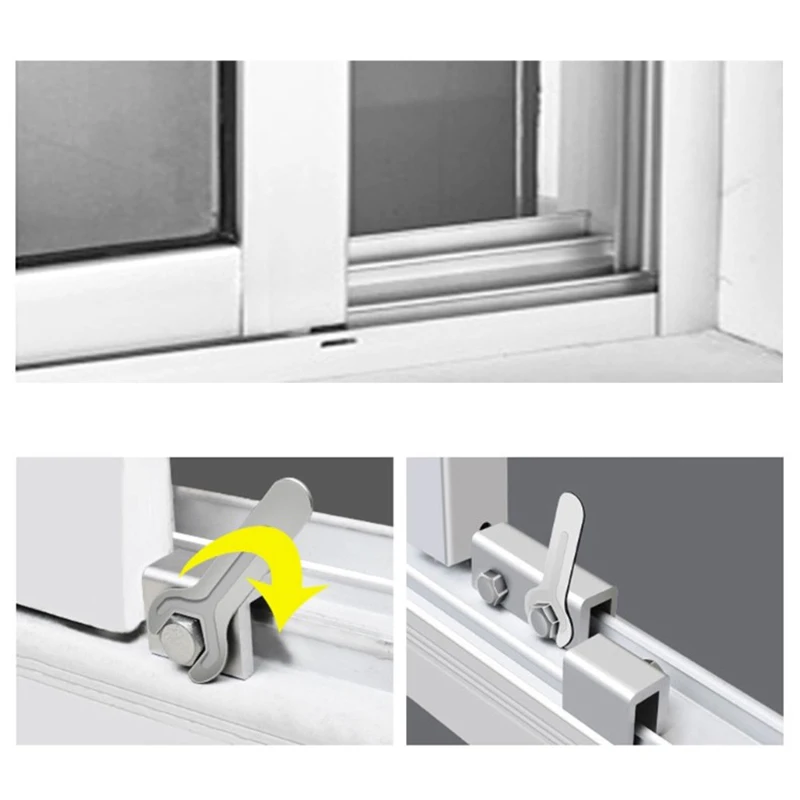 Window Safety Locks For Vertical Sliding Windows Aluminum Alloy Window Limiters W/Key Childproof Restrictor For Window