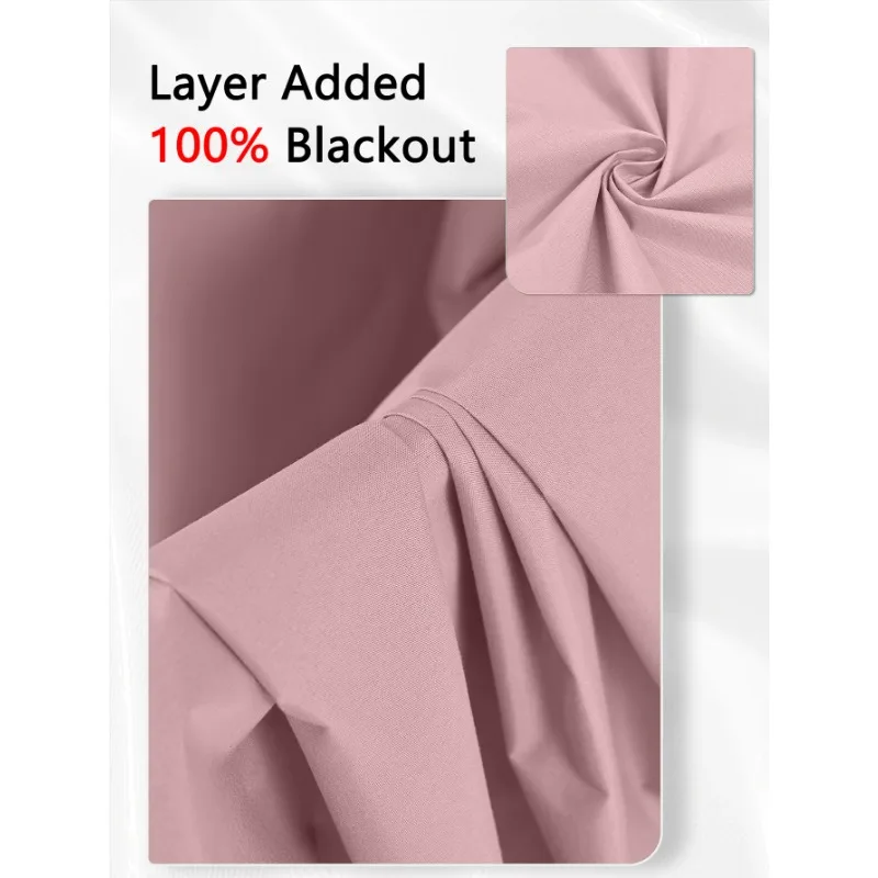 Custom Size 1 pc Pink 99.9% Blackout Curtain for Living Room Bedroom Bathroom Waterproof Fashion Solid Color Window Decor Modern