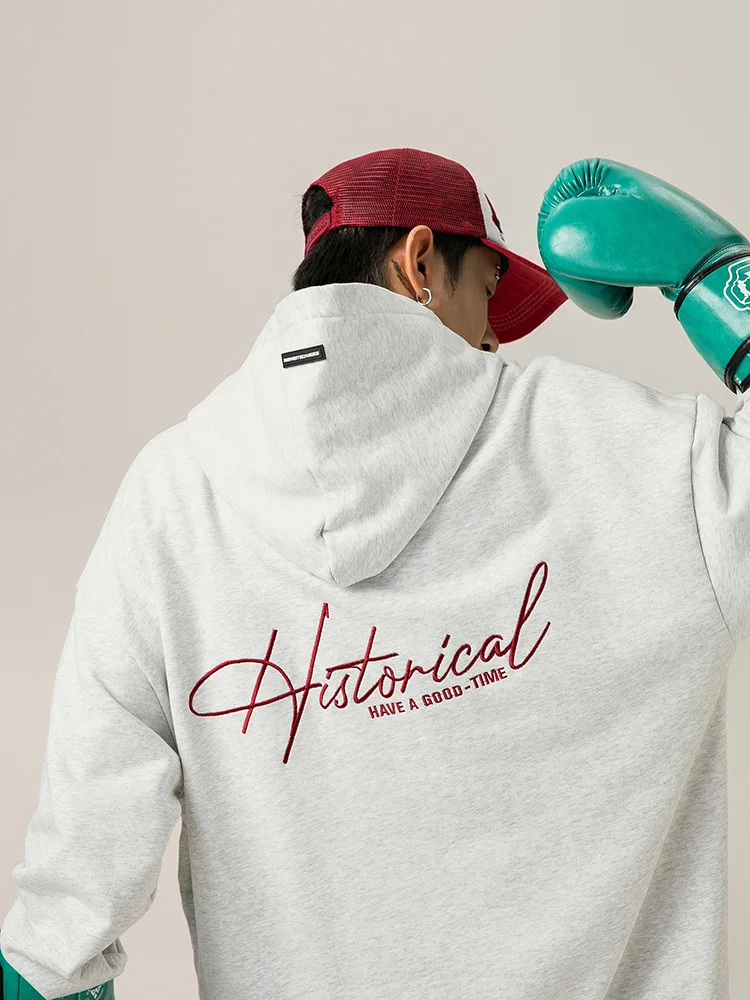 

400 г тяжелые толстовки в стиле ретро, мужские весенне-осенние повседневные толстовки с американской буквой и вышивкой, свободные куртки