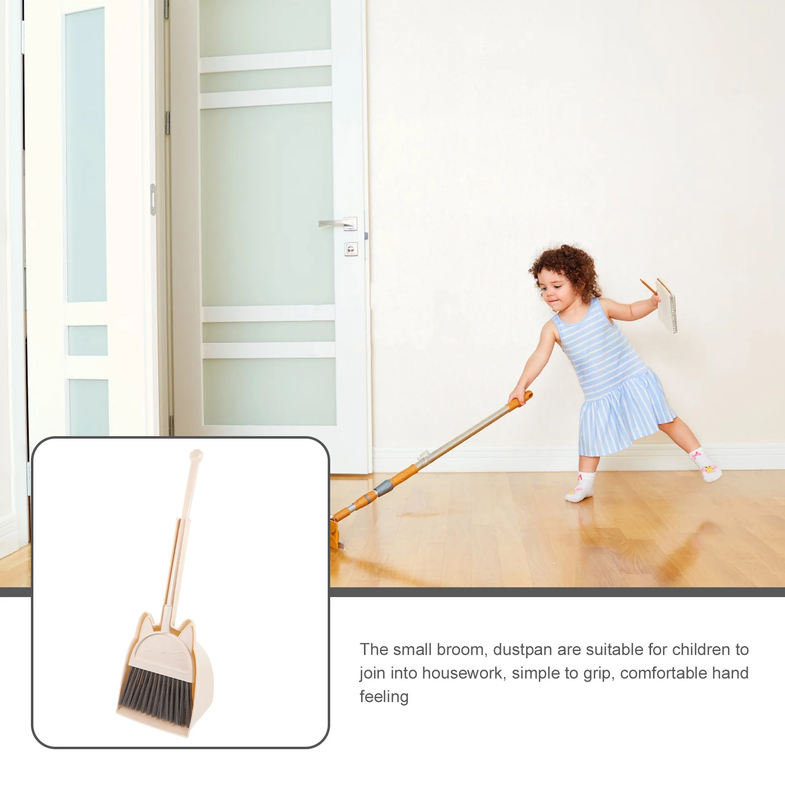 

1Set Kids Broom Set Small Plastic Broom Dustpan Children Household Cleaning Tool Comfortable Grip Suitable for Toddlers Pretend
