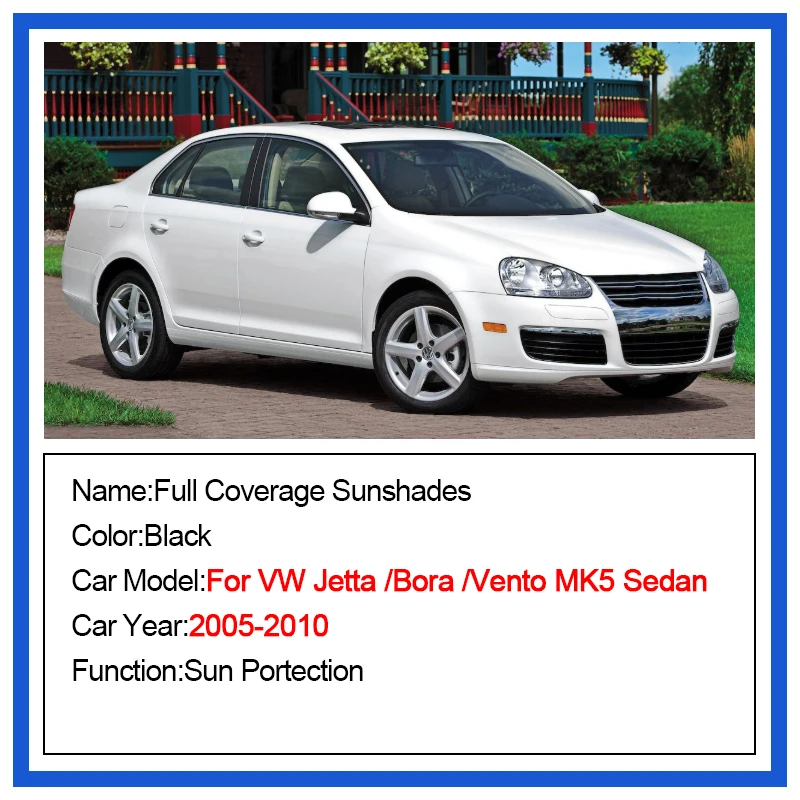 Cars Accessories For Volkswagen VW Jetta Bora Vento A5 MK5 Sedan 2005-2010 Mesh Sunshades Shield Windshield Curtain Sun Shade
