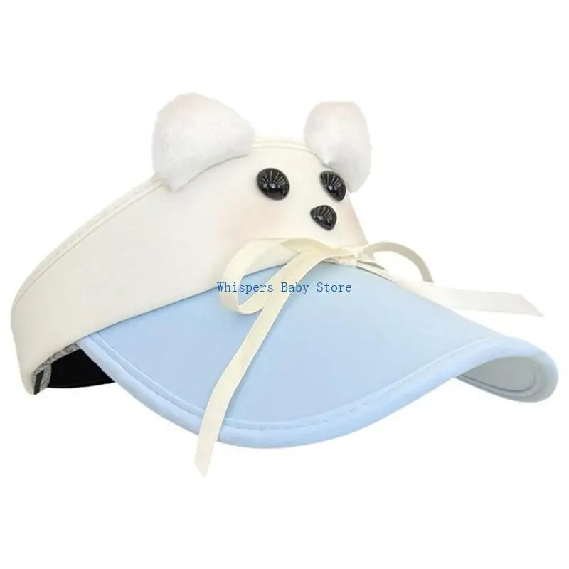 U90E Girl Breathable Sun Hat Sunshade Balletcore Bows Empty Top Cartoon Puppy Theme