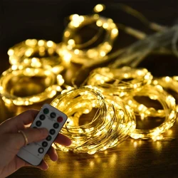 USB 5V String LED Lights com controle remoto para decoração de quartos, lâmpadas, festão, lâmpadas, fadas, quarto, casamento, Natal, feriado, festa