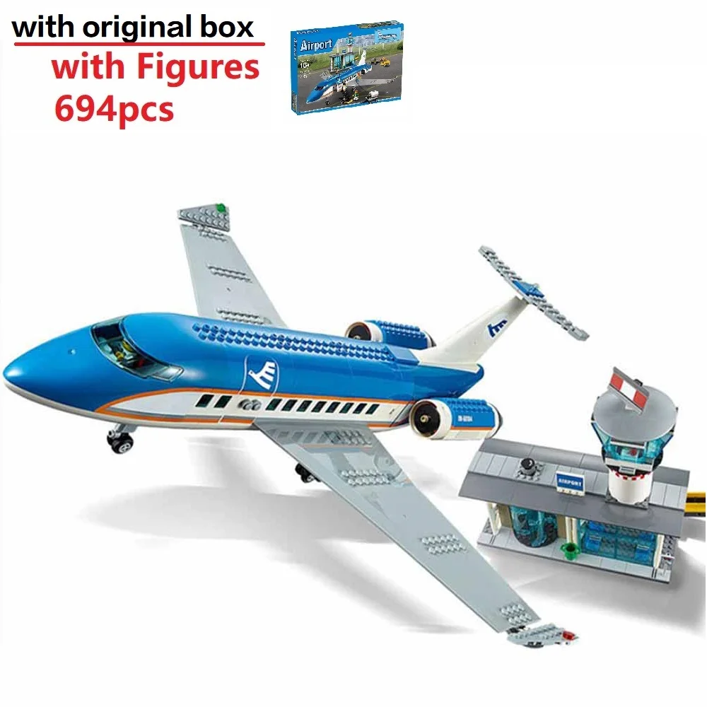 

With Original Box Compatible 60104 Interactive Airport Terminal Building Kit 690+ PCS Family Fun Construction Set with Figures