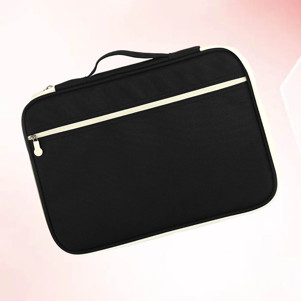 

A4 Document Bag Portfolio ganizer Zipper Briefcase Business File Holder Waterproof Storage Case for Travel Office Use