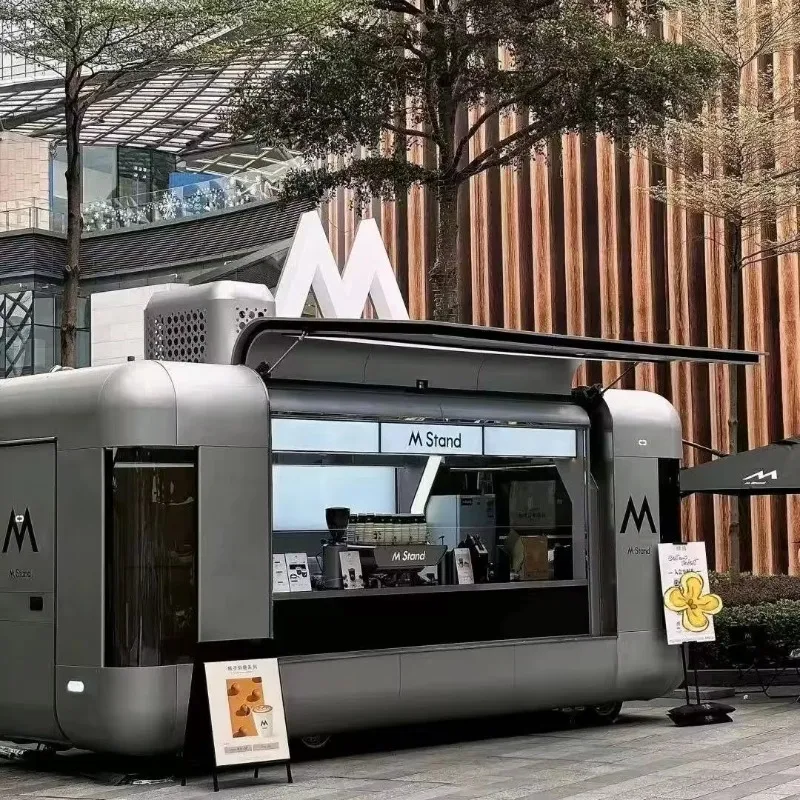 Hot Selling Retro Food Truck for Coffee Street Food Mobile Cart Vending Features for Catering Serving Chips Ice Cream for Sale