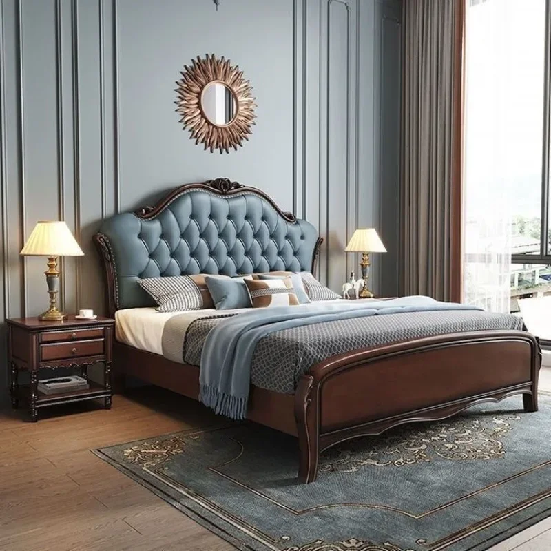 Modern Simple Solid Wood Double Bed No Assembly Required Thickened Panel Noise Free Sturdy Construction Versatile Use