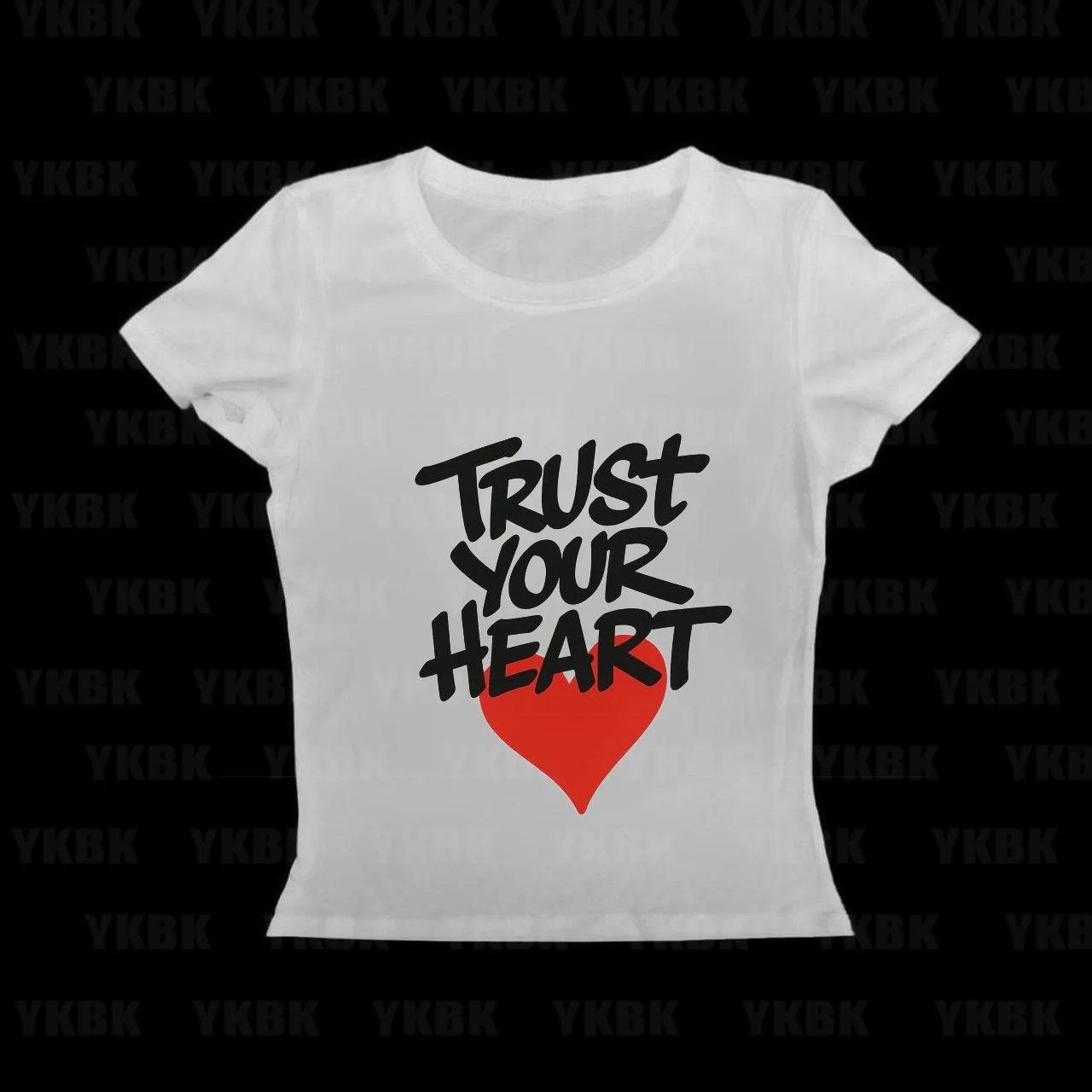 Trust your Heart Letter Print High Street Print Letter Orinted Custom Cotton Fabric Men Tops Tees Casual Tshirts Plain Tshirts