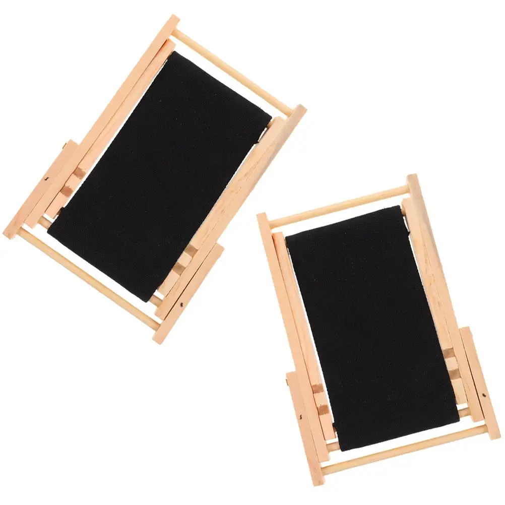 

2 Pcs Phone Holder Foldable Adjustable Stand Canvas Universal Mobile Rack Chair Shape Lightweight Cellphone Support Toy Decor