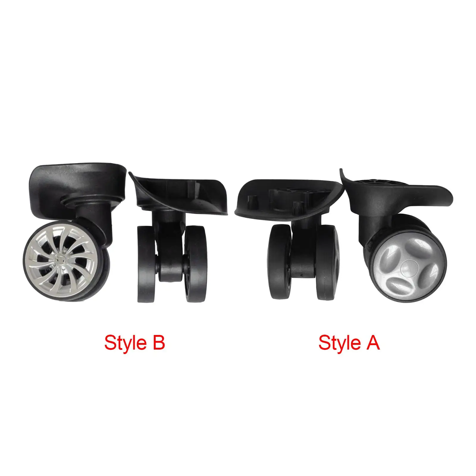 قطعتان من عجلة مقاومة للتآكل للأمتعة الدوارة 360 درجة، عجلات إصلاح بديلة لحقيبة السفر، أسطوانة عجلات تحمل دوارة مزدوجة #4