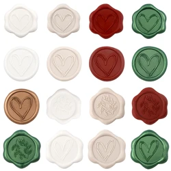 30-50pcs/set Love Heart Olive Branch Wax Stamp Stickers with Strong Self-Adhesive DIY Valentine's Day Invitation Envelope Card