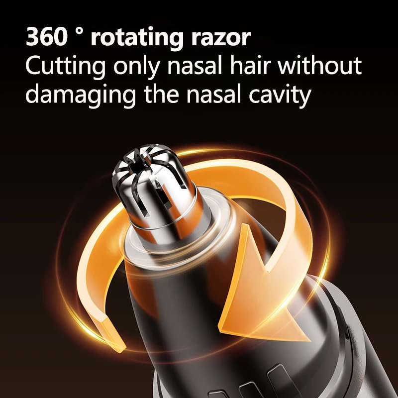 Electric Nose Hair Trimmer Intelligent LED Digital Display With Double-edged Blade Trimmer For Nose