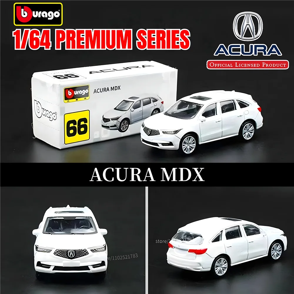 Bburago 1:64 Acura MDX Replica Car Model, Scale Mercedes Audi Porsche Ford VW Honda Diecast Miniature Art Kid Boy Toy