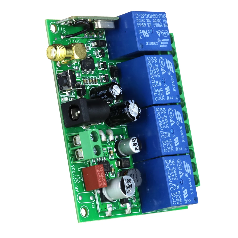 DC 12v 24V 36V 4CH RF Wireless Remote Control Switch Radio Receiver With 2000m Long Distance Remote controller Suckers antenna