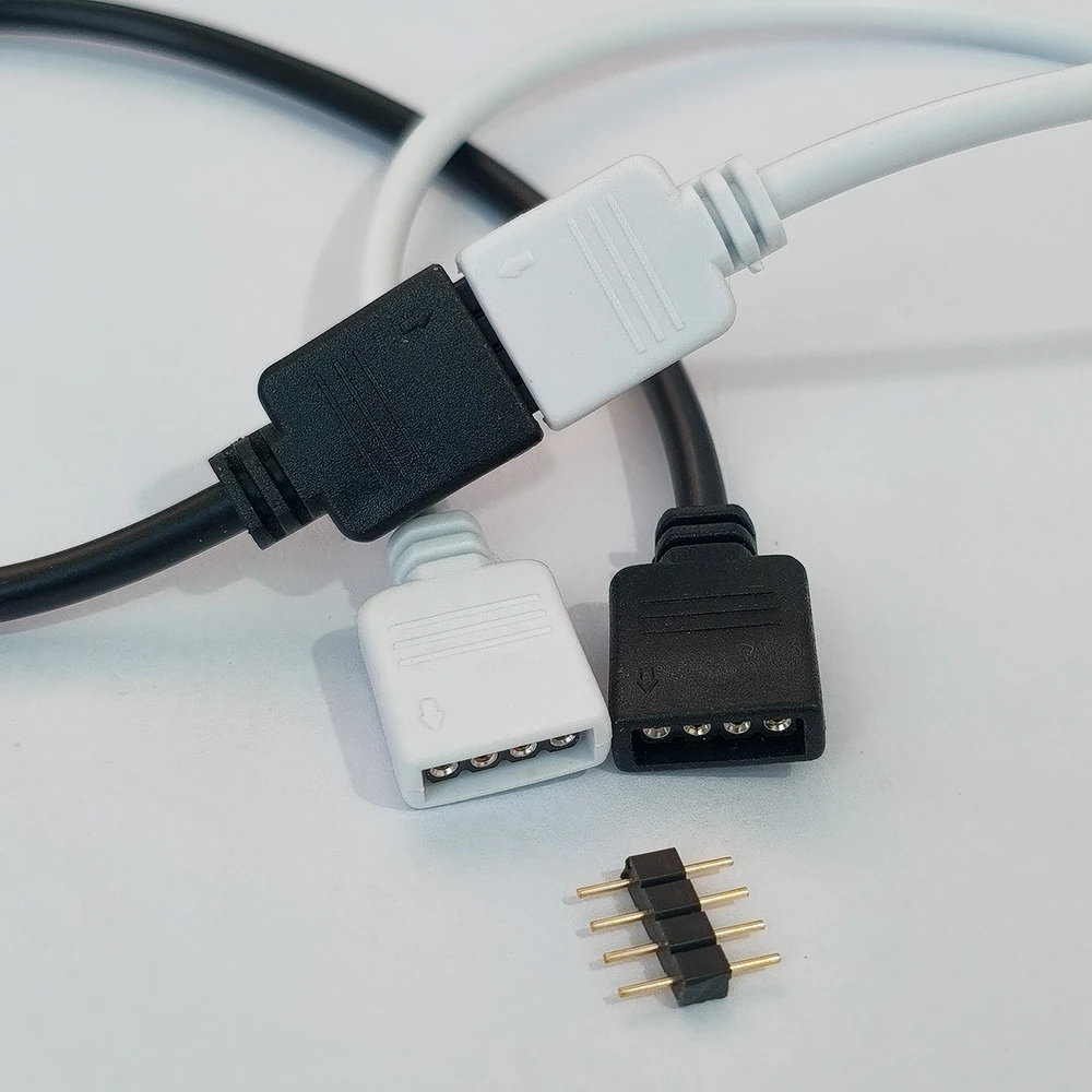 1 Stück lötfreier 4-poliger Dual-Buchsen-Verlängerungskabel für RGB- und RGBW-LED-Streifen, geeignet für 3528- und 5050-RGB-Lichtstreifen-Controller. – Detail 5