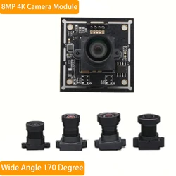 8MP Wide Angle USB Camera Module 4K IMX415 Cmos FOV 170 Degree High Resolution Distortionless for Machine Vision Monitoring