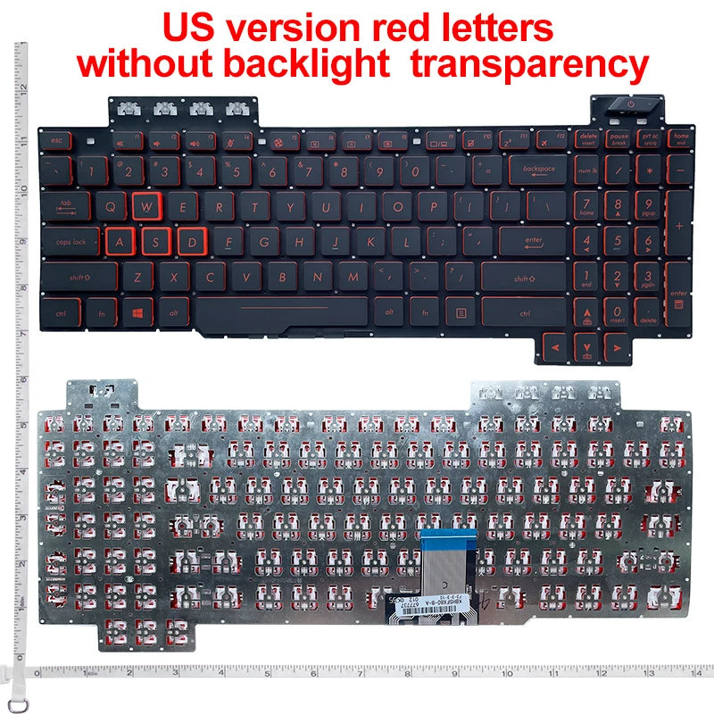 Imagem -05 - Eua ru sp Teclado para Asus Rog Fx504 Fx504gd Fx504ge Fx504gm Fx80 Fx80gm Fx505 V170762hs1 0knr0661pru00 Zx80g Fx86 Fx705 Gl703