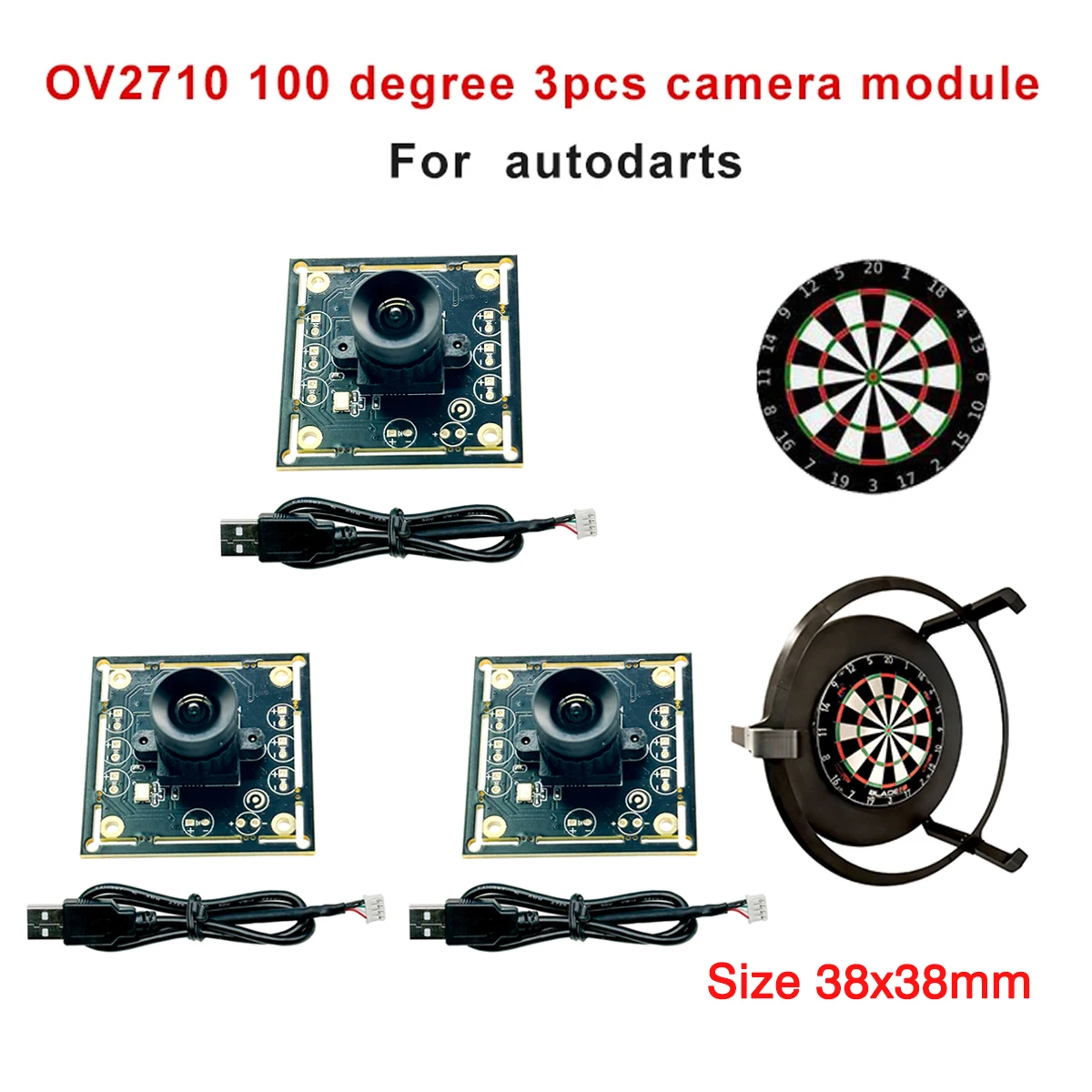 

Hoskang 2MP OV2710 100 Degree Camera Module For Autodarts Scoring System 38mm*38mm