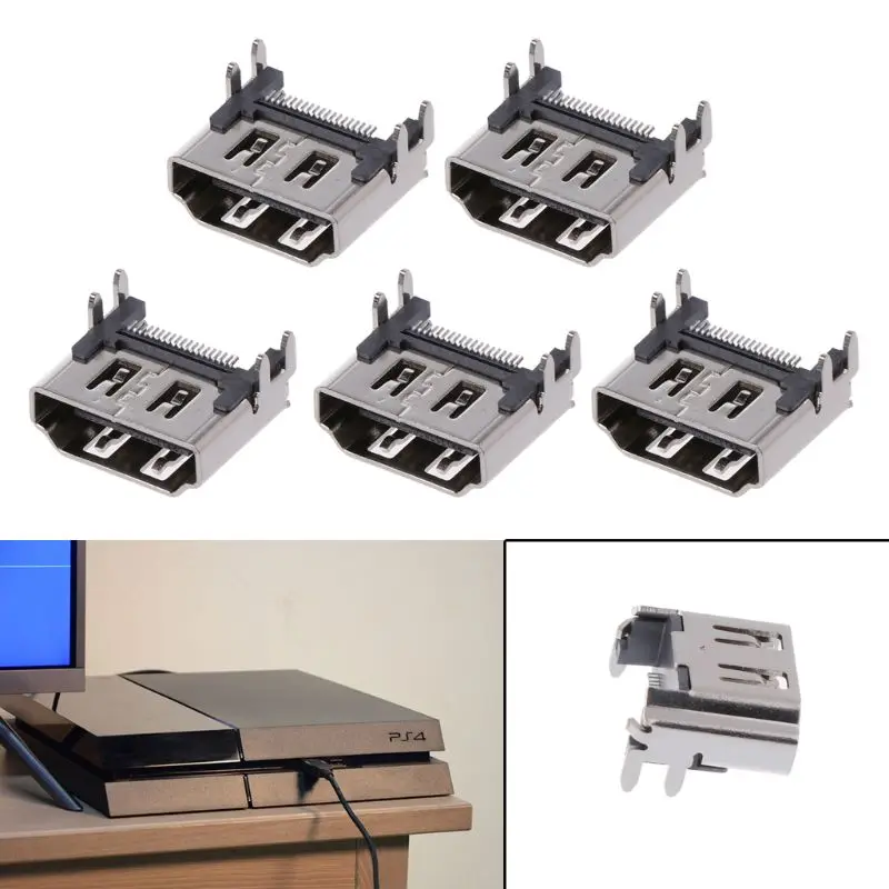 5Pcs Replacement Display HDMI-Compatible Port Socket Jack Connector For PlayStation PS4 Console Port Drop Shipping