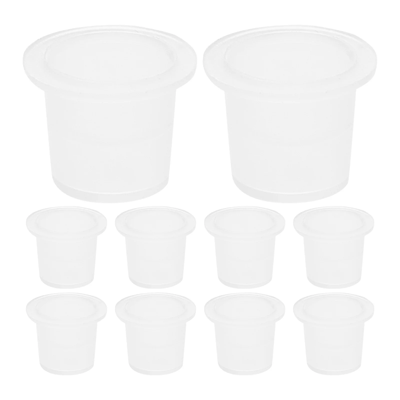 

100Pcs Clear Ink Cups Tattooing Cosmetology Supplies 8mm Size Disposible Application Convenient