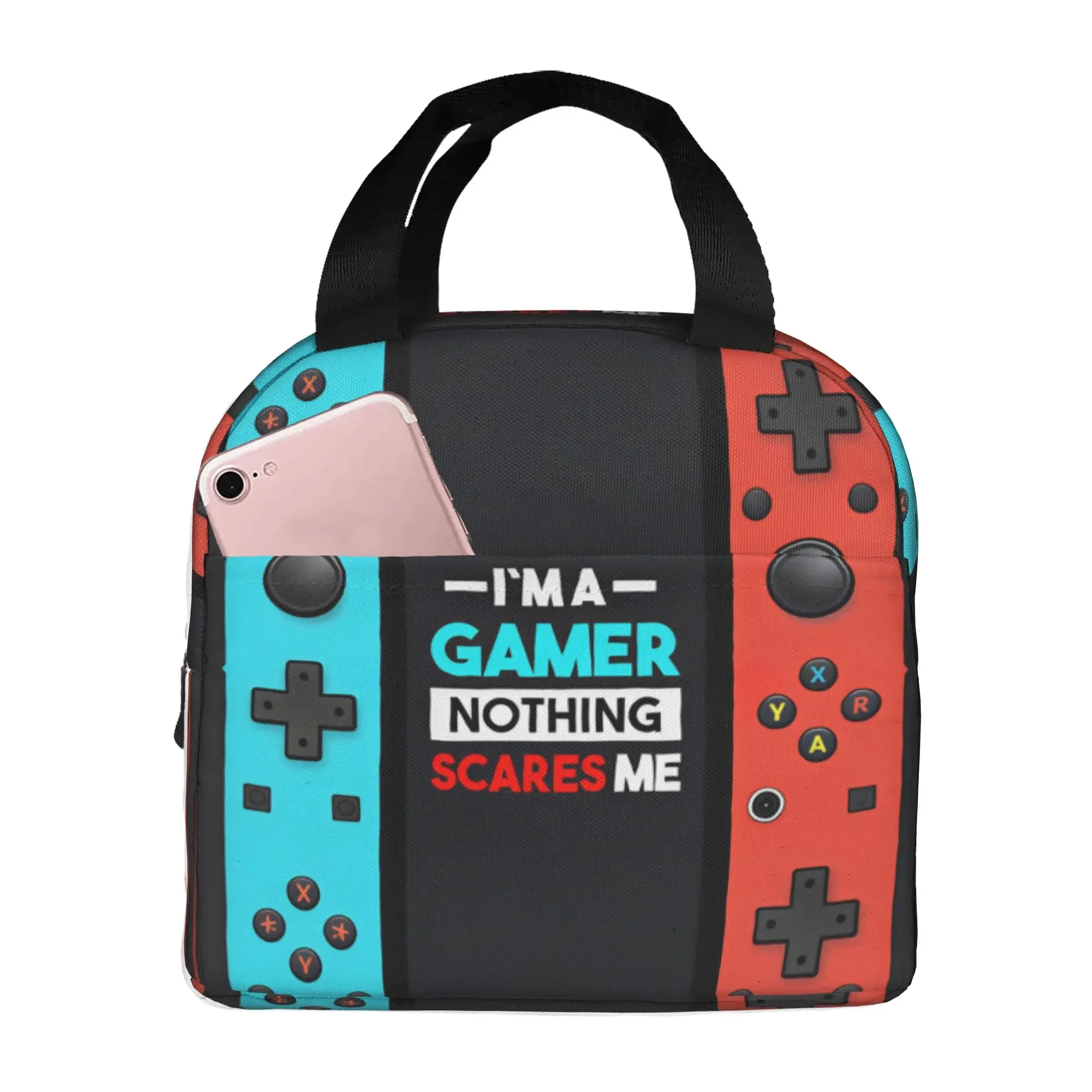 GamePad Games Console Cartoon Insulated Lunch Bags for Women  Portable Cooler Thermal Bento Box Work School Travel