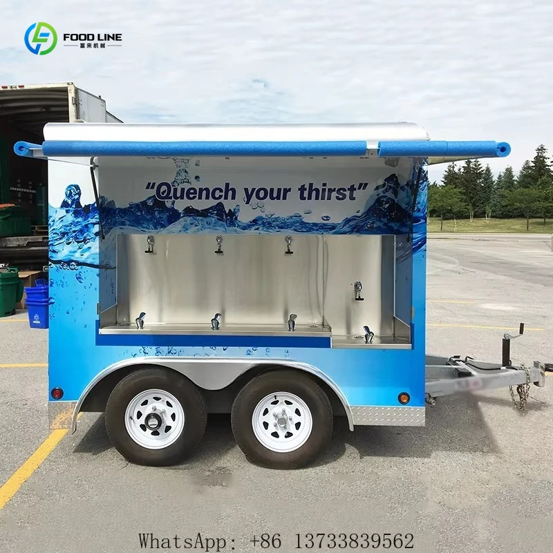 Customized Portable Drinking Water Trailer Custom Mobile Water Injection Station Chilled Water Bar Beverage Trailer