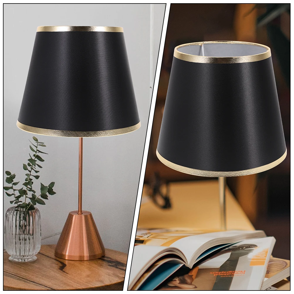 

Fabric Light Shades Lamp Decorative Lampshades Oversized HOUSEHOLD Black Table Cover Modern