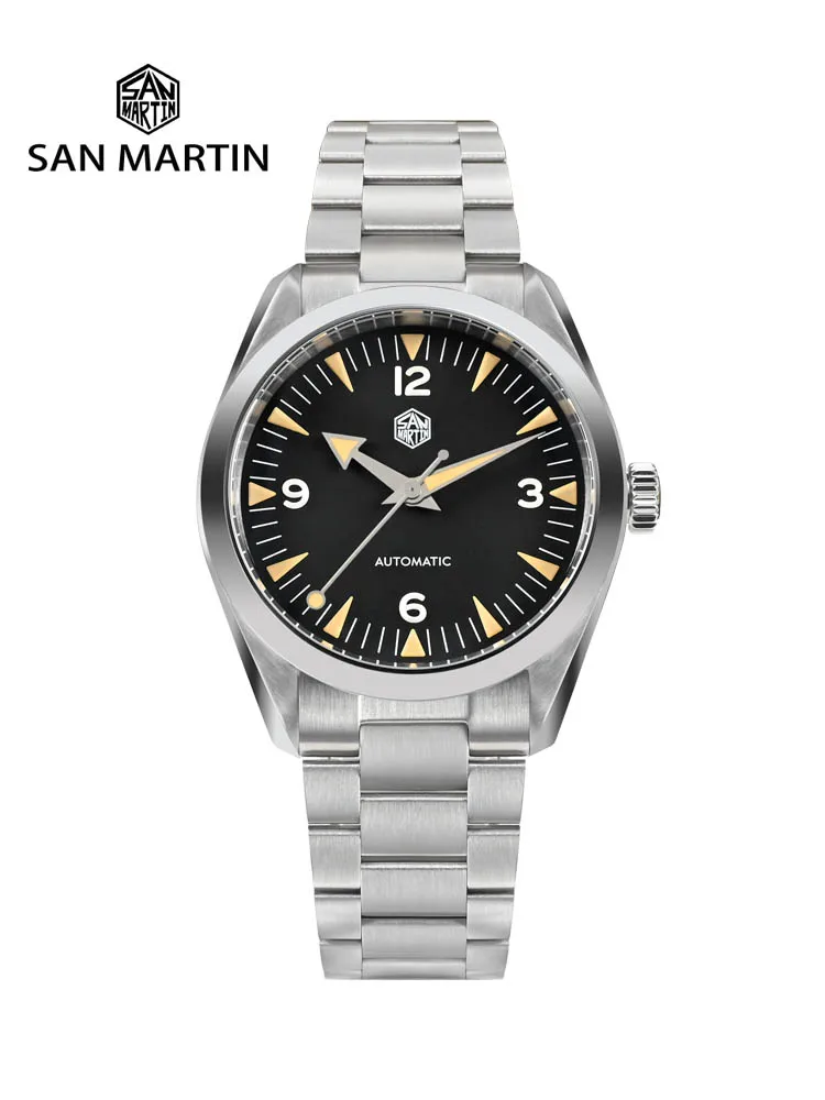 San Martin Upgraded V2 38mm Vintage Men Watch Classic 1957 Retro Toolwatch NH35 Automatic Mechanical Sapphire Waterproof SN0113