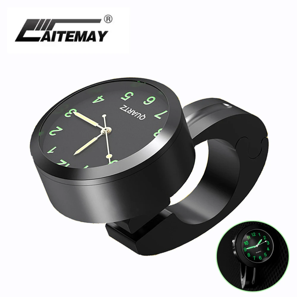 Motorcycle Handlebar Clock Aluminum Luminous Clock Waterproof Shockproof Durable Buckle Watch Mount Quartz Watch Moto Accessorie