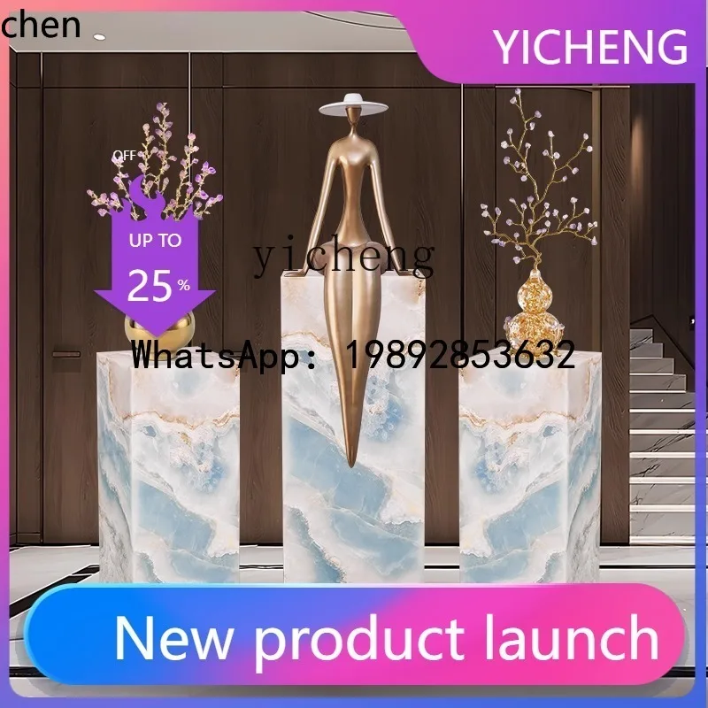 

YFY Jade Display Stand Floor Ornament Living Room Entrance Base Heightening Stand