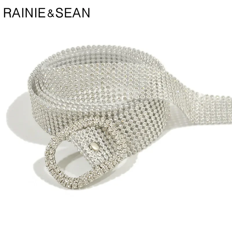 

New Design Sliver Womens Rhinestone Belts Gold Pvc Diamond Waist Belt Female Ceinture Ladies Belts for Dresses Fashion
