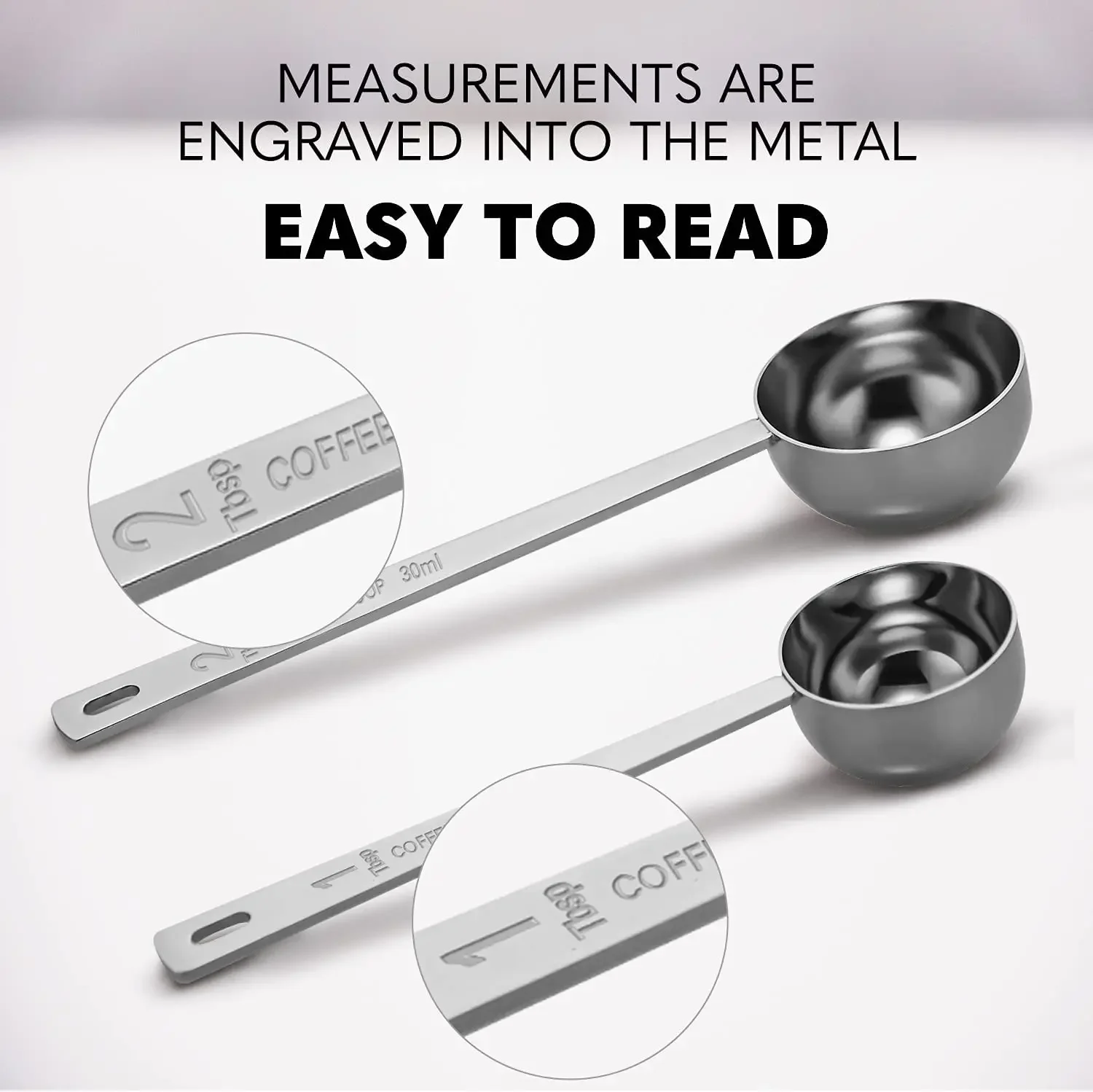 15/30ml Stainless Steel Measuring Spoon Powder Pressing Spoon Coffee Spoon with Scale Household Seasoning Spoon Measuring Spoon