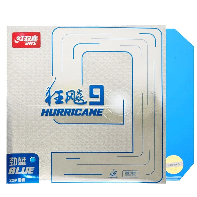 Original DHS Hurricane 9 Blue Green Table Tennis Rubber H9 Hurricane 9 Table Tennis Sponge