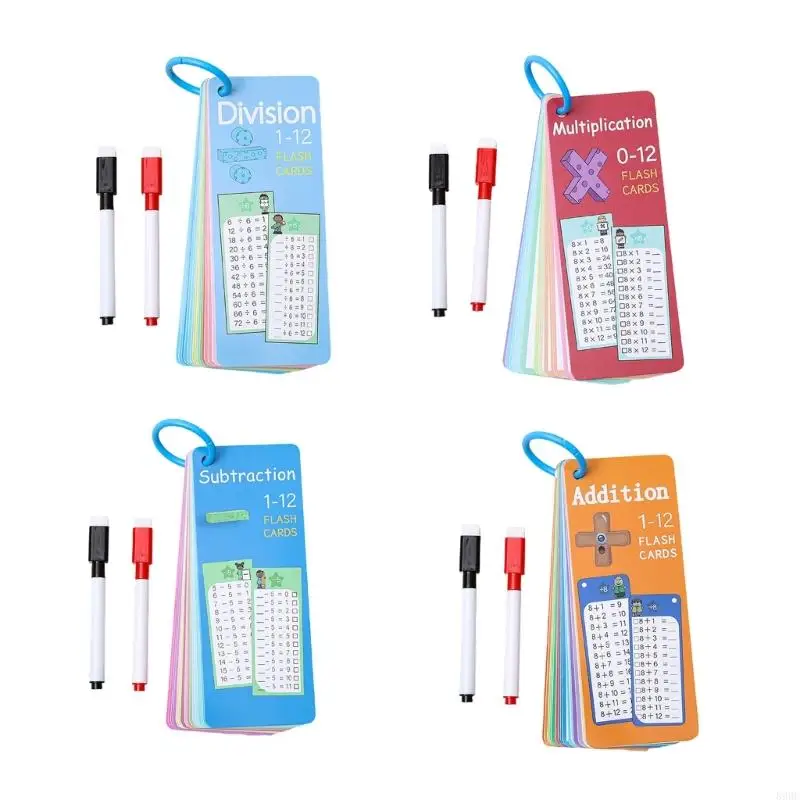 Math Facts Cards Cartes réutilisables d'apprentissage mathématique pour écrire essuyer 896c