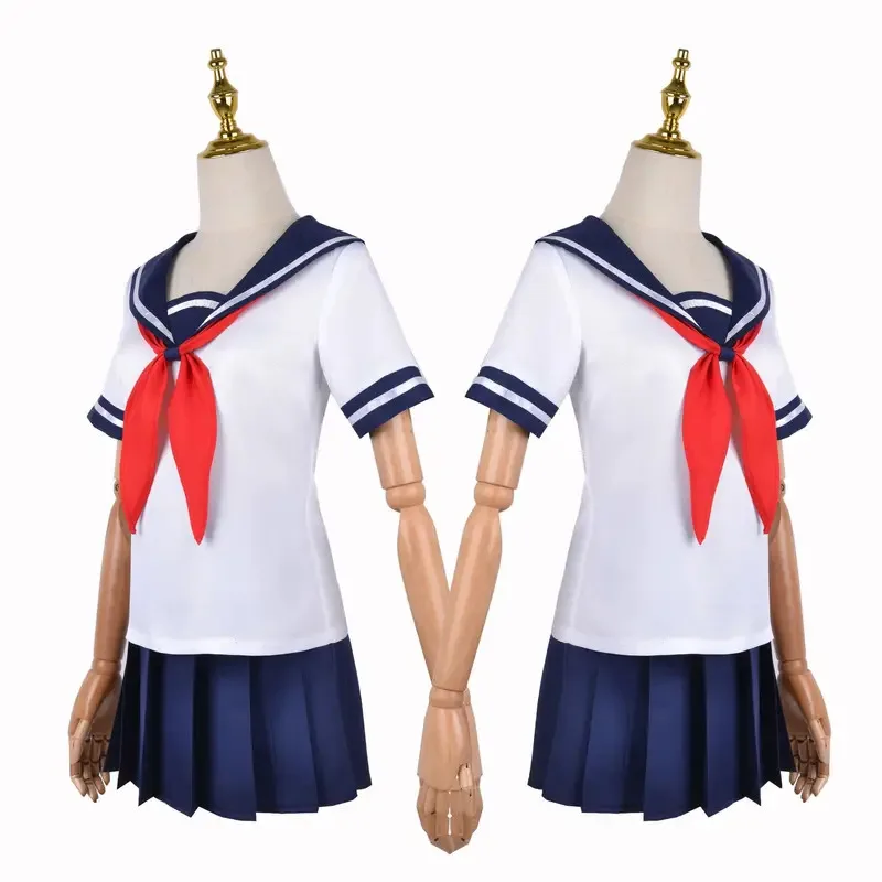 Anime Yandere Simulator Ayano Aishi disfraz de juego de rol uniforme JK conjunto completo de traje de marinero de manga corta para mujer; 8'm6,
