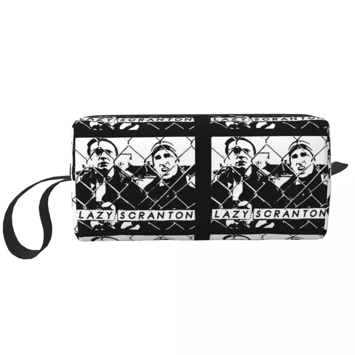 Michael e dwight rap a cidade elétrica saco de maquiagem cosméticos dopp kit saco de higiene pessoal para mulheres beleza viagem lápis caso