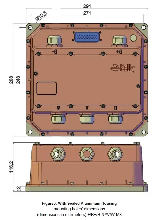 Kelly KLS-8080N 48v-144v 300a-700a High Power Opto-Isolated Sinusoidal Brushless Permanent Magnet Motor controller