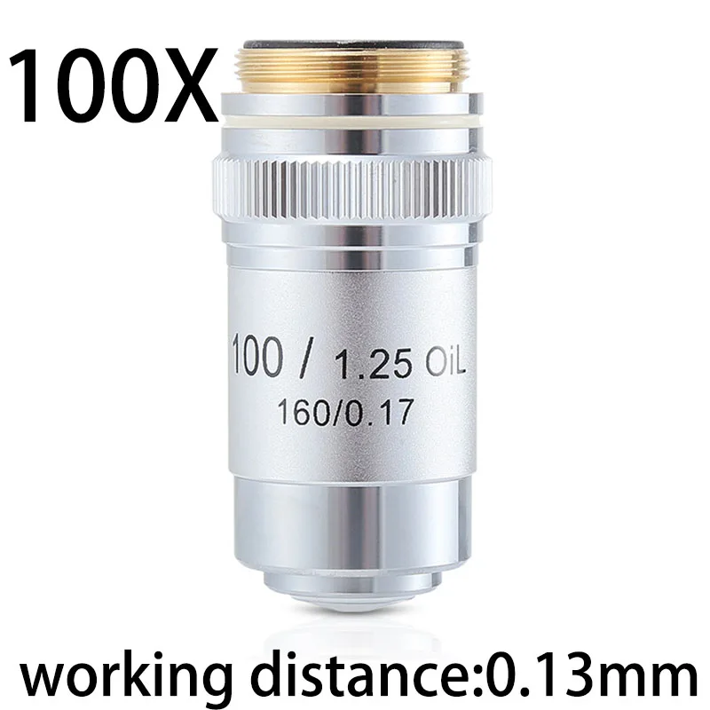 4X 10X 20X 40X 60X 100X Achromatic Objective Lens 195 mm Conjugate Distance Tube Length 160 mm Biological Microscope Objective