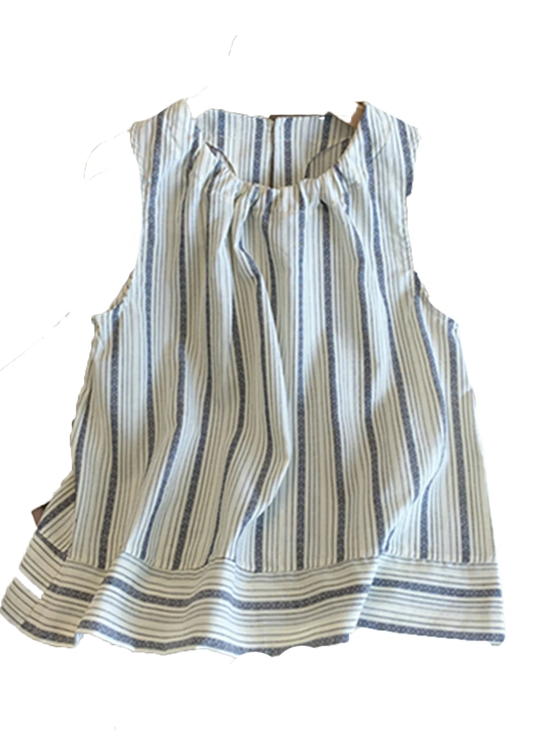 เสื้อกั๊กลายทางแนวตั้งสไตล์ญี่ปุ่นย้อนยุค สำหรับผู้หญิง ฤดูร้อน ผ้าบาง ทรงหลวม ช่วยให้ดูผอม ลำลอง คอกลม ทรงน่ารัก สไตล์ตุ๊กตา