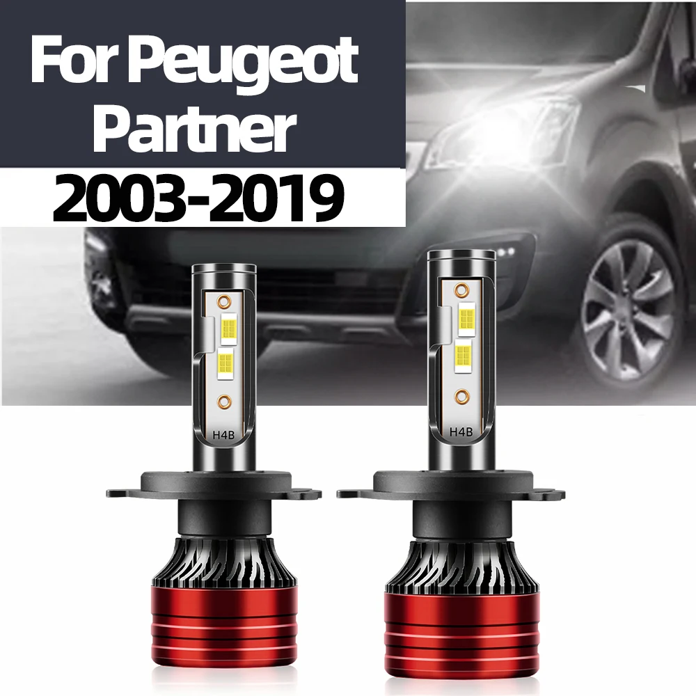 Crossfox For Peugeot Partner 2003-2019 6000K LED Headlight 21000LM Hi/Lo Super Bright Bulbs 120W CSP 3570 Chip Car Headlamps 12V