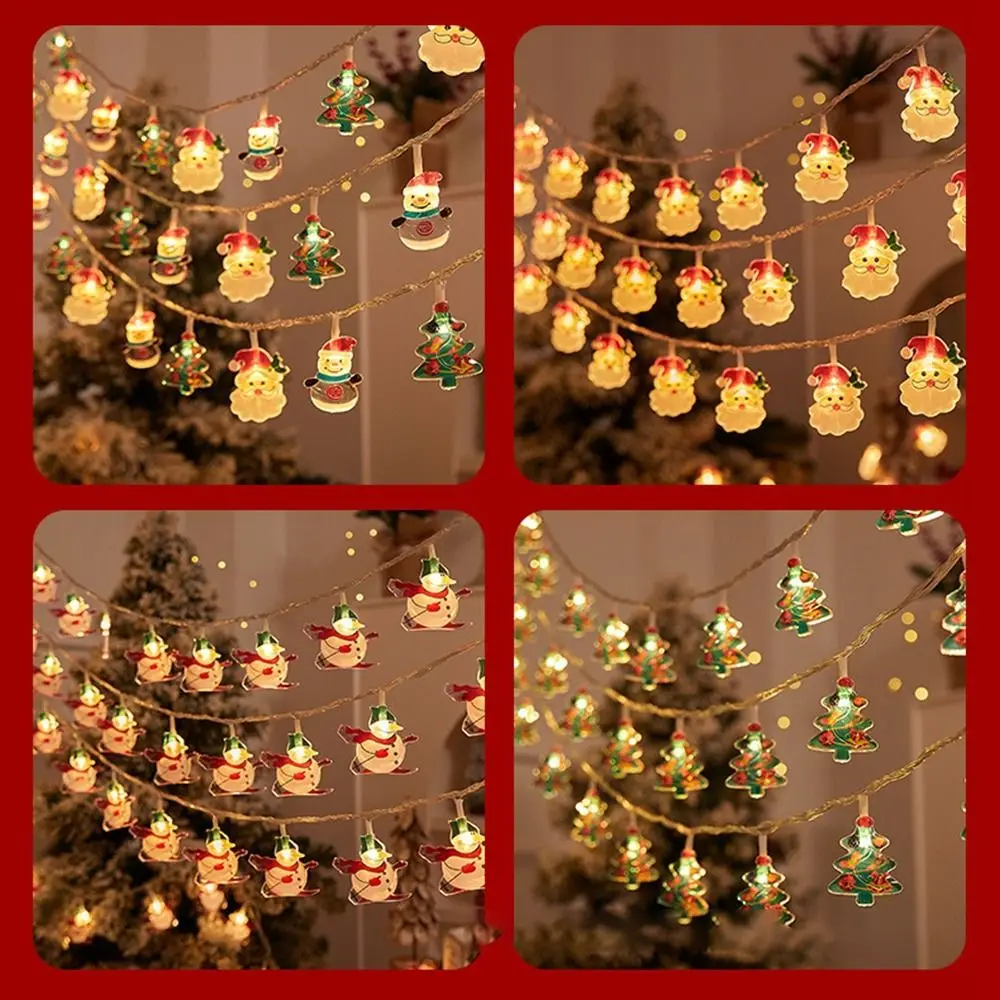 Fahion 1.5M 10LED Christmas LED String Santa Claus Snowman Colorful Festival Lamp DIY Warm Light LEDLights String New Year